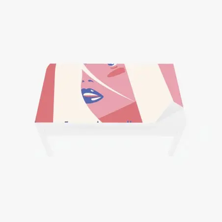 Sticker pour table et bureau portrait pop minimaliste aux tons pastel – Wallnifity®