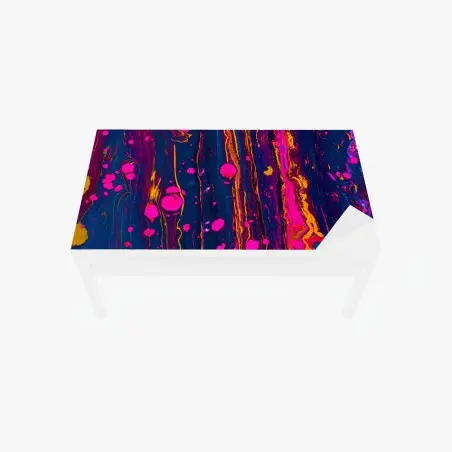 Sticker pour table et bureau marbrures néon éclatantes – Wallnifity®