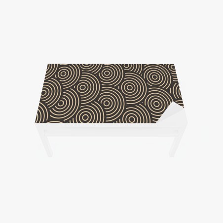 Sticker pour table et bureau motif concentrique rétro beige et noir – Wallnifity®