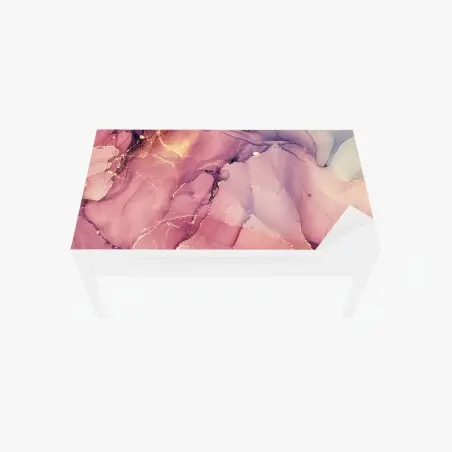 Sticker pour table et bureau abstraction marbrée rosée aux reflets dorés – Wallnifity®