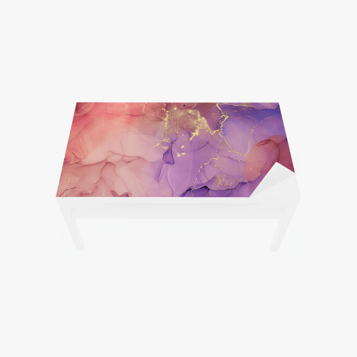 Sticker pour table et bureau marbre d'encre alcoolée aux reflets dorés – Wallnifity®