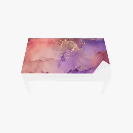 Sticker pour table et bureau marbre d'encre alcoolée aux reflets dorés – Wallnifity®