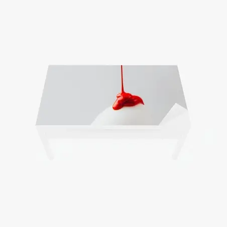 Sticker pour table et bureau œuf minimaliste peint en rouge – Wallnifity®