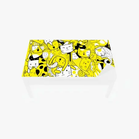 Sticker pour table et bureau jungle de chats en jaune et noir – Wallnifity®