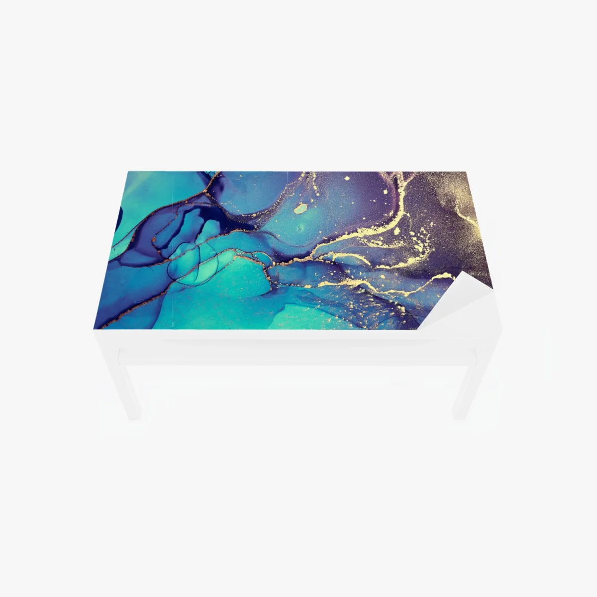 Sticker pour table et bureau abstraction aquatique aux reflets dorés – Wallnifity® Sticker pour table et bureau abstraction aquatique aux reflets dorés – Wallnifity®