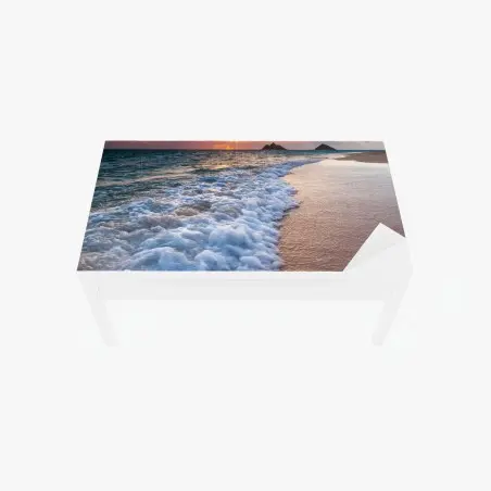 Sticker pour table et bureau horizon marin en lumière dorée – Wallnifity®