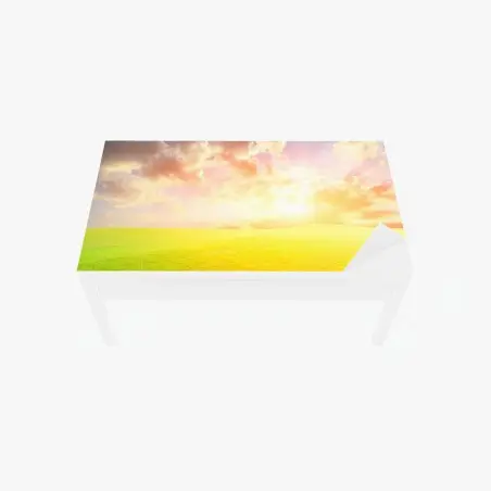 Sticker pour table et bureau prairie au soleil couchant – Wallnifity®