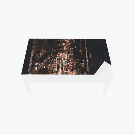 Sticker pour table et bureau avenue de Manhattan sous les lumières – Wallnifity®