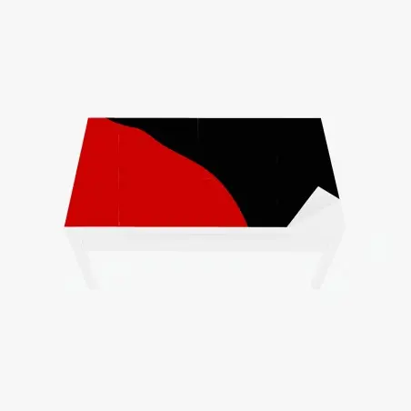 Sticker pour table et bureau silhouette romantique en contraste noir et rouge – Wallnifity®