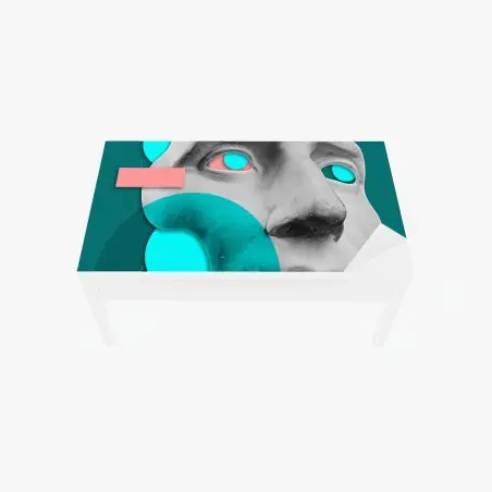 Sticker pour table et bureau visage antique en collage géométrique – Wallnifity®