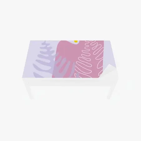 Sticker pour table et bureau motif botanique abstrait aux tons pastels – Wallnifity®