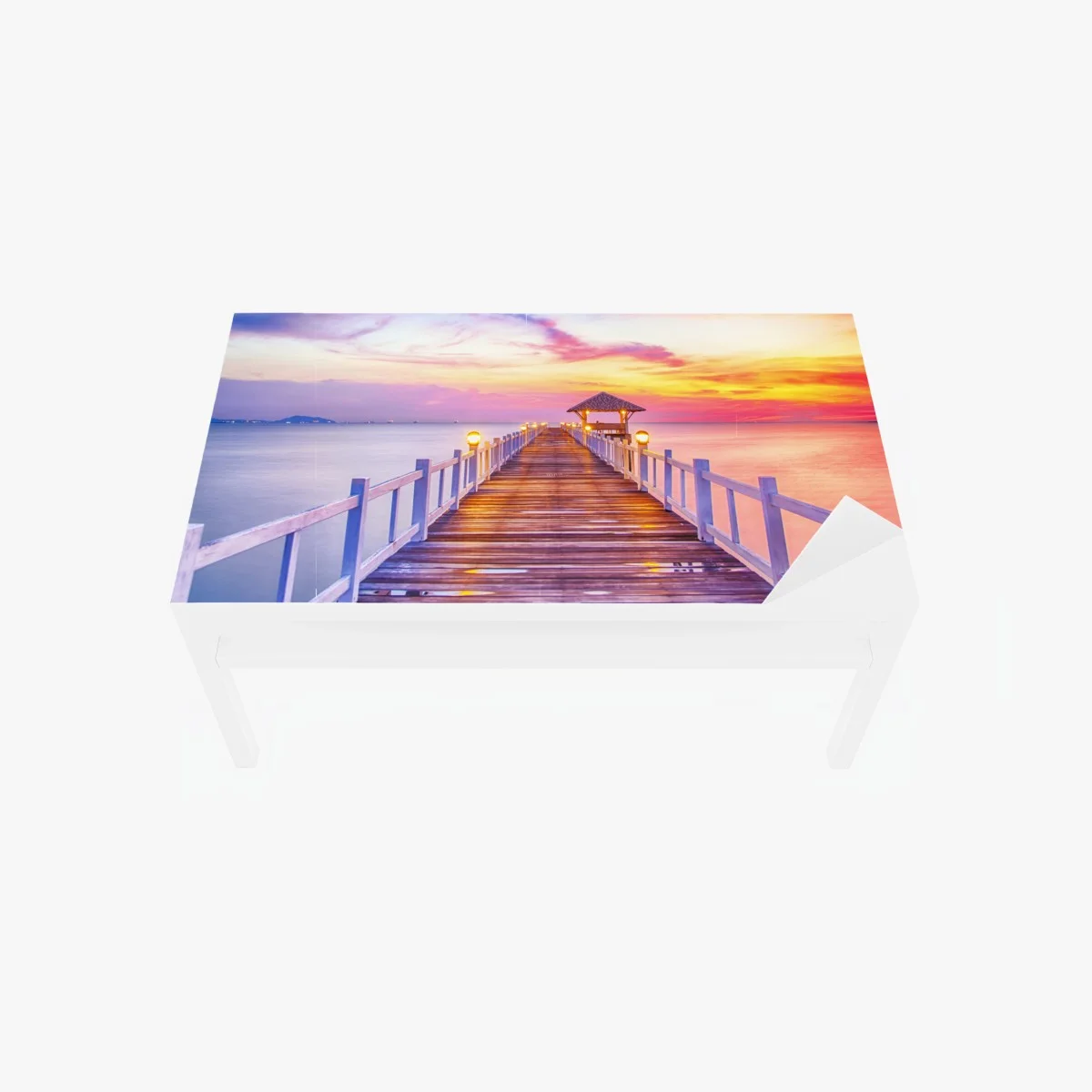 Sticker pour table et bureau ponton au coucher de soleil vers l'horizon – Wallnifity® Sticker pour table et bureau ponton au coucher de soleil vers l'horizon – Wallnifity®