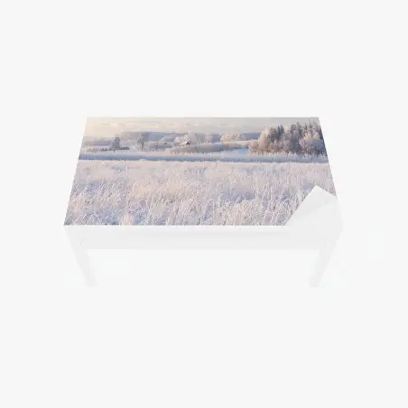 Sticker pour table et bureau paysage hivernal givré au lever du soleil – Wallnifity®