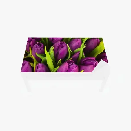 Sticker pour table et bureau bouquet de tulipes violettes en gros plan – Wallnifity®
