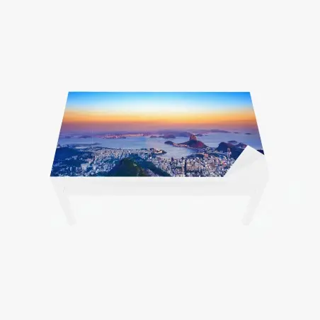 Sticker pour table et bureau panorama coloré de Rio de Janeiro au coucher du soleil – Wallnifity®