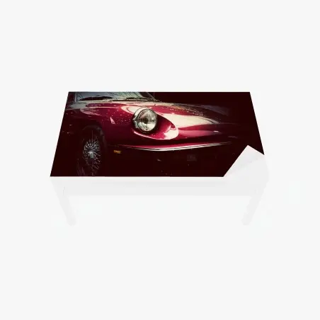 Sticker pour table et bureau détail élégant d'une voiture classique rouge – Wallnifity®