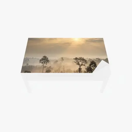 Sticker pour table et bureau brume dorée sur la savane de Thaïlande – Wallnifity®
