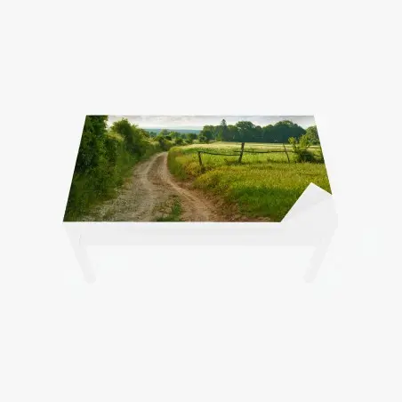 Sticker pour table et bureau sentier champêtre au lever du soleil – Wallnifity®
