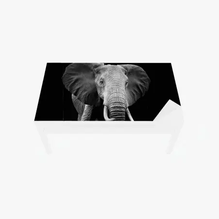 Sticker pour table et bureau portrait d'éléphant en noir et blanc – Wallnifity®