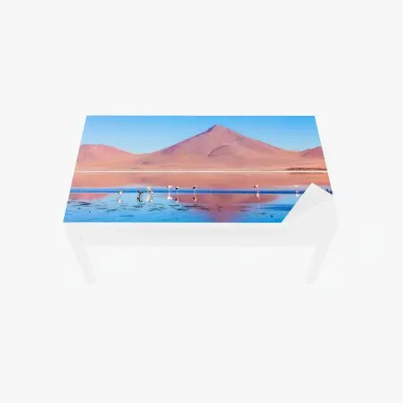 Sticker pour table et bureau flamants roses et reflets de Laguna Colorada – Wallnifity®