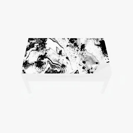 Sticker pour table et bureau marbrure d'encre noir et blanc – Wallnifity®