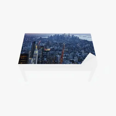 Sticker pour table et bureau panorama crépusculaire de Manhattan – Wallnifity®