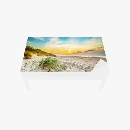 Sticker pour table et bureau coucher de soleil sur la plage et dunes – Wallnifity®