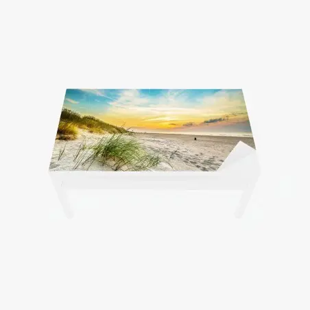 Sticker pour table et bureau coucher de soleil sur la plage et dunes – Wallnifity®