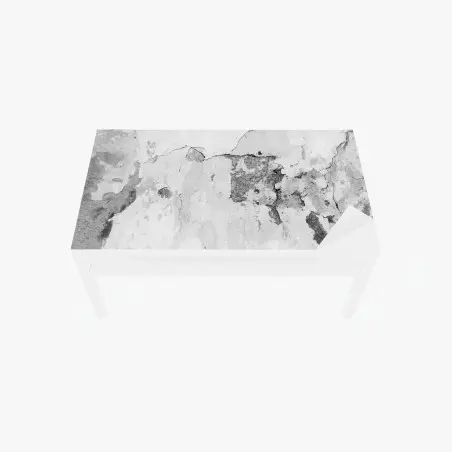 Sticker pour table et bureau texture murale écaillée en noir et blanc – Wallnifity®