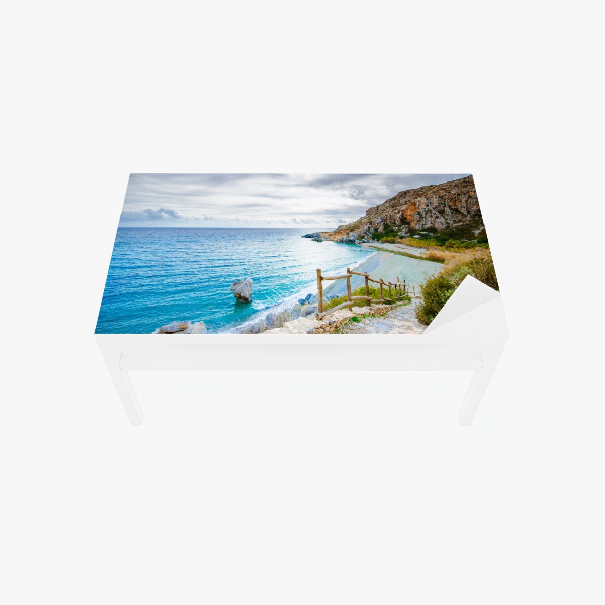 Sticker pour table et bureau crique sauvage et mer turquoise – Wallnifity®