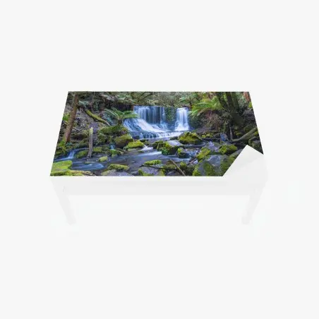 Sticker pour table et bureau cascade sereine au cœur de la forêt – Wallnifity®