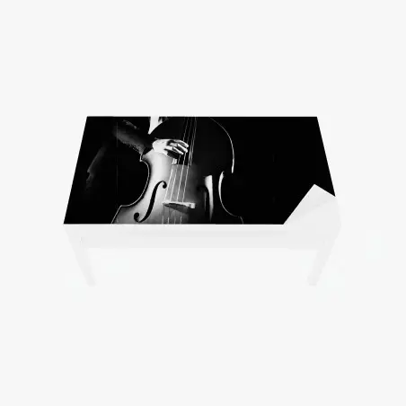 Sticker pour table et bureau silhouette de contrebasse en clair-obscur – Wallnifity®