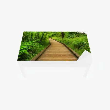 Sticker pour table et bureau sentier en bois verdoyant – Wallnifity®
