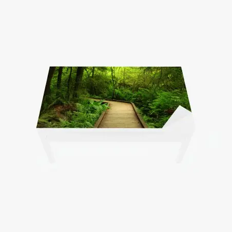 Sticker pour table et bureau sentier boisé baigné de verdure – Wallnifity®