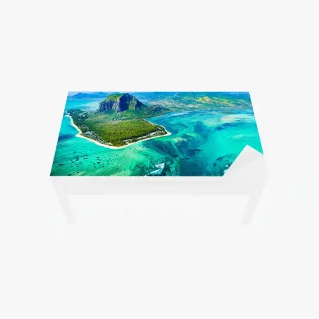 Sticker pour table et bureau paysage côtier d'Île Maurice – Wallnifity®