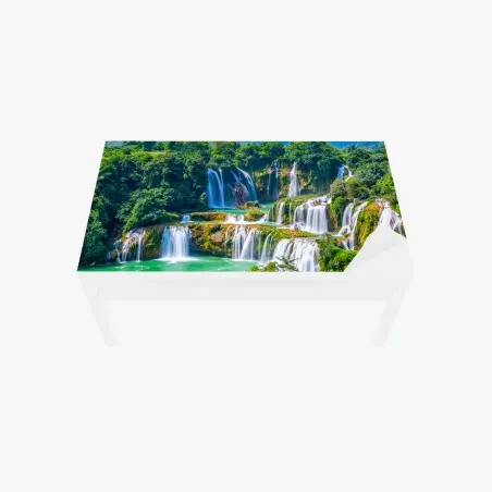 Sticker pour table et bureau cascade paradisiaque au cœur de la nature – Wallnifity®