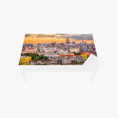 Sticker pour table et bureau panorama urbain de La Havane au coucher du soleil – Wallnifity®