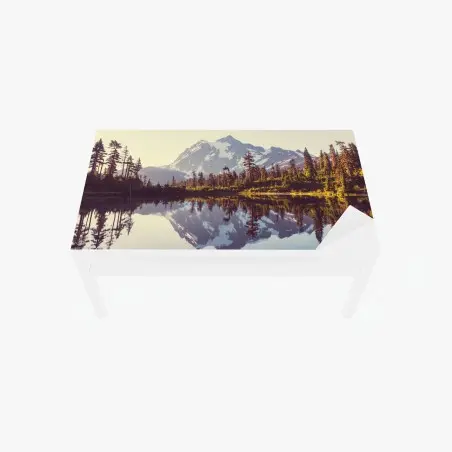 Sticker pour table et bureau reflet serein du Mont Shuksan – Wallnifity®