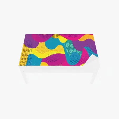 Sticker pour table et bureau composition abstraite colorée aux formes ondulées – Wallnifity®