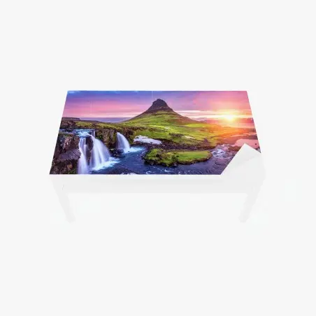 Sticker pour table et bureau lever de soleil sur Kirkjufell en Islande – Wallnifity®