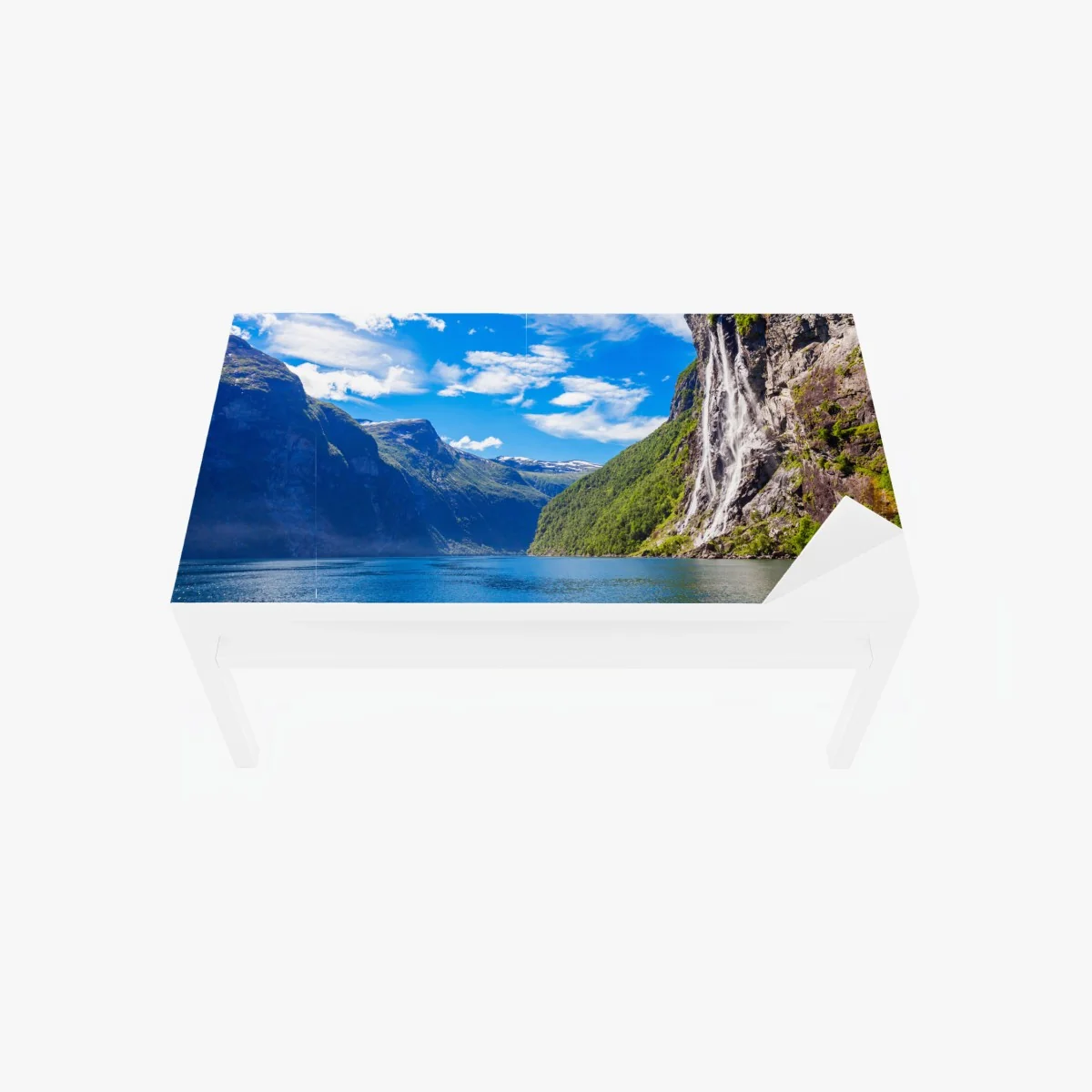 Sticker pour table et bureau cascade des sept sœurs à Geiranger – Wallnifity® Sticker pour table et bureau cascade des sept sœurs à Geiranger – Wallnifity®