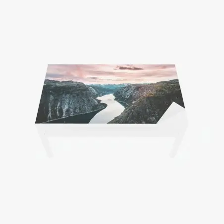 Sticker pour table et bureau fjord tranquille au coucher de soleil – Wallnifity®