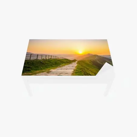 Sticker pour table et bureau sentier de crête au coucher de soleil – Wallnifity®