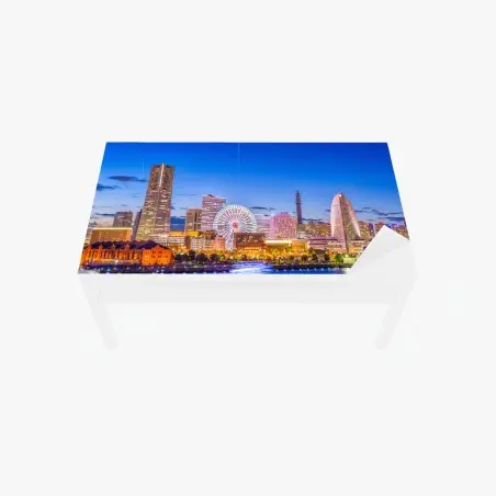 Sticker pour table et bureau coucher de soleil sur la baie de Yokohama – Wallnifity®