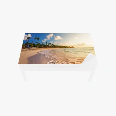 Sticker pour table et bureau coucher de soleil tropical sur la plage – Wallnifity®