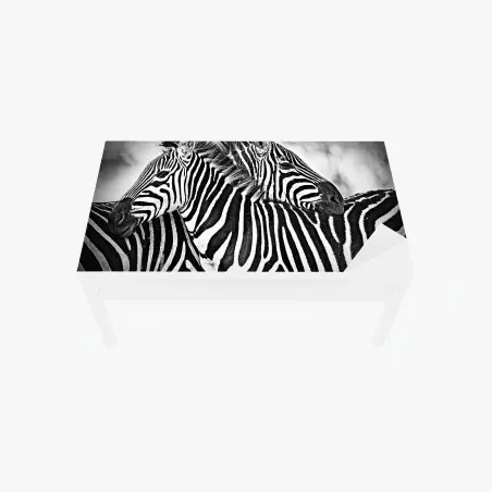 Sticker pour table et bureau étreinte de rayures - zèbres en noir et blanc – Wallnifity®