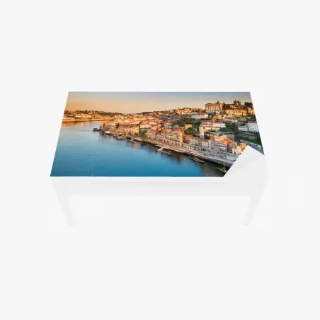 Sticker pour table et bureau panorama de Porto au coucher de soleil – Wallnifity®