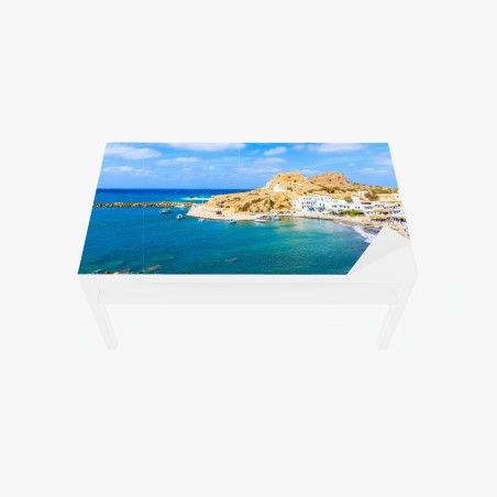 Sticker pour table et bureau paysage côtier de Finiki, Karpathos, Grèce – Wallnifity®