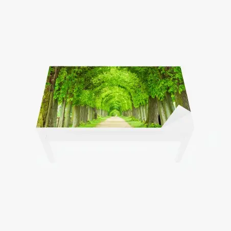 Sticker pour table et bureau allée verdoyante en perspective – Wallnifity®