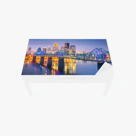 Sticker pour table et bureau panorama nocturne de Louisville sur l'Ohio – Wallnifity®